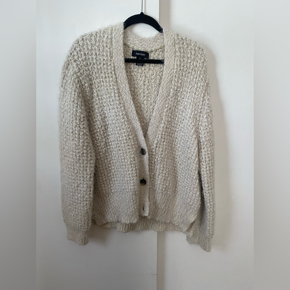 Karen Kane button down cream cardigan